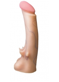 Телесная насадка REAL Standard с усиками на основании - 19 см. - LOVETOY (А-Полимер) - купить с доставкой в Мытищах