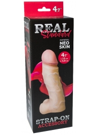 Реалистичная насадка с мошонкой REAL Standard - 15,5 см. - LOVETOY (А-Полимер) - купить с доставкой в Мытищах