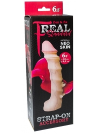 Насадка REAL Standard со спиралевидным узором - 19 см. - LOVETOY (А-Полимер) - купить с доставкой в Мытищах