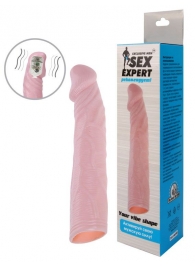 Телесная насадка с вибрацией Sex Expert - 18 см. - Sex Expert - в Мытищах купить с доставкой