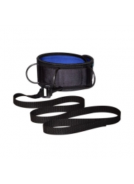 Чёрно-синий неопреновый ошейник с поводком - Sitabella - купить с доставкой в Мытищах