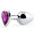 Серебристая анальная пробка с фиолетовым кристаллом-сердечком - 8 см. - Anal Jewelry Plug - купить с доставкой в Мытищах