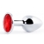 Серебристая анальная пробка с красным стразом - 7,2 см. - Anal Jewelry Plug - купить с доставкой в Мытищах