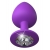 Фиолетовая анальная пробка со стразом Her Little Gem Large Plug - 9,5 см. - Pipedream - купить с доставкой в Мытищах