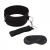 Черный ошейник с длинным поводком Collar and Leash Set - Lux Fetish - купить с доставкой в Мытищах