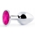 Серебристая анальная пробка с малиновым кристаллом - 7,2 см. - Anal Jewelry Plug - купить с доставкой в Мытищах