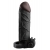 Чёрная вибронасадка с кольцом Vibrating Real Feel 2 Extension - 16 см. - Pipedream - в Мытищах купить с доставкой