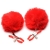 Красные зажимы на соски с помпонами Pom Pom - XR Brands - купить с доставкой в Мытищах