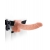 Телесный полый страпон с вибрацией Vibrating Hollow Strap-On with Balls - 24 см. - Pipedream - купить с доставкой в Мытищах