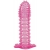 Гелевая розовая насадка с шипами - 12 см. - Toyfa Basic - в Мытищах купить с доставкой