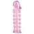 Гелевая розовая насадка на фаллос с шипами - 12 см. - Toyfa Basic - в Мытищах купить с доставкой