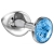 Большая серебристая анальная пробка Diamond Light blue Sparkle Large с голубым кристаллом - 8 см. - Lola Games - купить с доставкой в Мытищах
