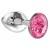 Малая серебристая анальная пробка Diamond Pink Sparkle Small с розовым кристаллом - 7 см. - Lola Games - купить с доставкой в Мытищах