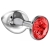 Большая серебристая анальная пробка Diamond Red Sparkle Large с красным кристаллом - 8 см. - Lola Games - купить с доставкой в Мытищах