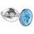 Малая серебристая анальная пробка Diamond Light blue Sparkle Small с голубым кристаллом - 7 см. - Lola Games - купить с доставкой в Мытищах