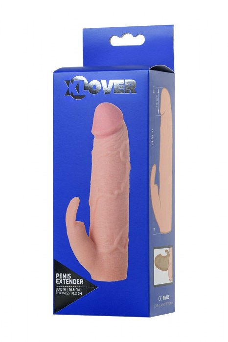 Телесная насадка Toyfa XLover для увеличения размера - 16,8 см. - ToyFa - в Мытищах купить с доставкой
