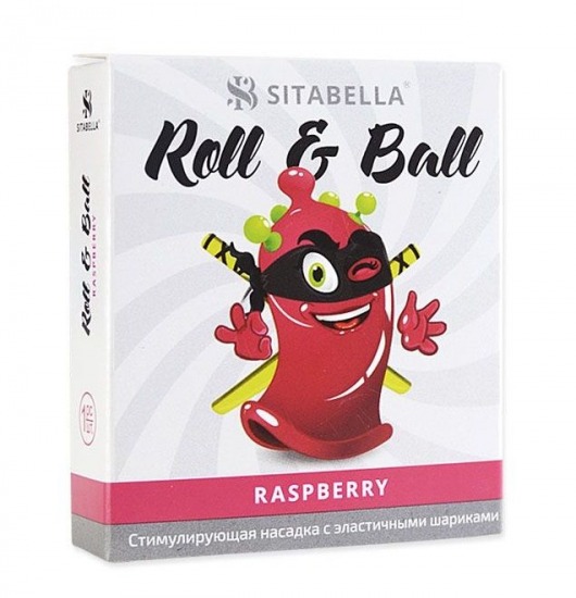 Стимулирующий презерватив-насадка Roll   Ball Raspberry - Sitabella - купить с доставкой в Мытищах