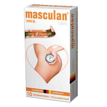 Розовые презервативы Masculan Ultra Long Pleasure с колечками, пупырышками и продлевающим эффектом - 10 шт. - Masculan - купить с доставкой в Мытищах