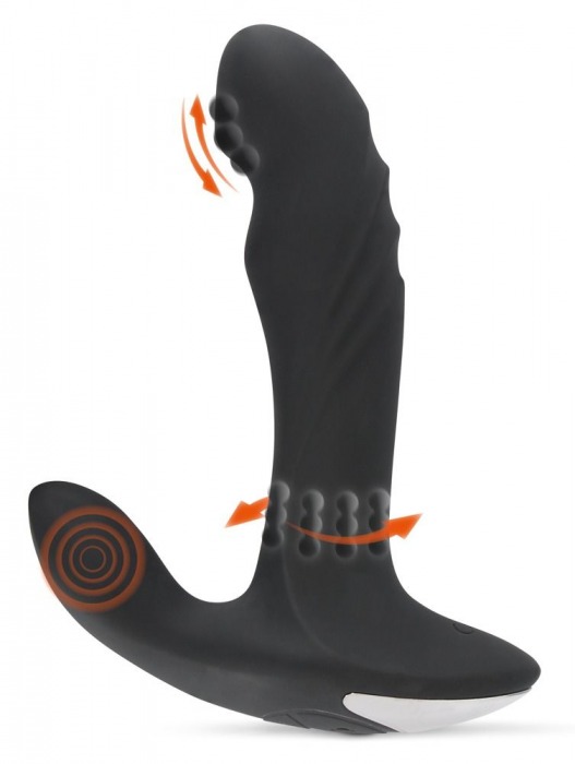 Черный вибромассажер простаты с функцией римминга Plug with Perineum Stimulator - 16,6 см. - Orion - в Мытищах купить с доставкой