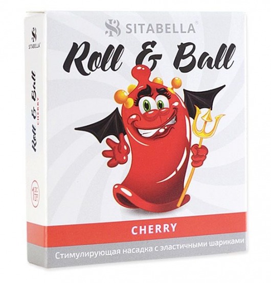 Стимулирующий презерватив-насадка Roll   Ball Cherry - Sitabella - купить с доставкой в Мытищах