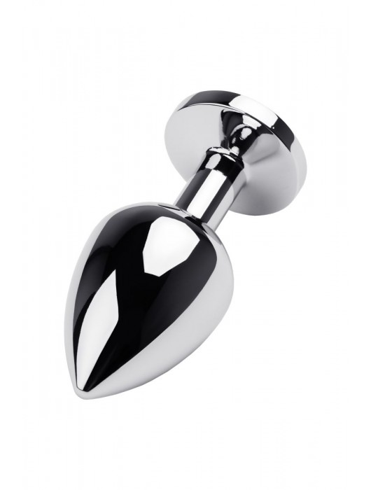 Серебристая коническая анальная пробка с красным кристаллом - 8 см. - ToyFa - купить с доставкой в Мытищах