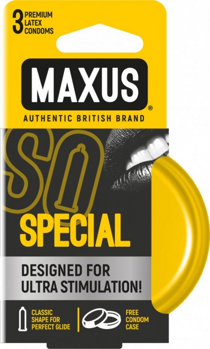 Презервативы с точками и рёбрами в железном кейсе MAXUS Special - 3 шт. - Maxus - купить с доставкой в Мытищах