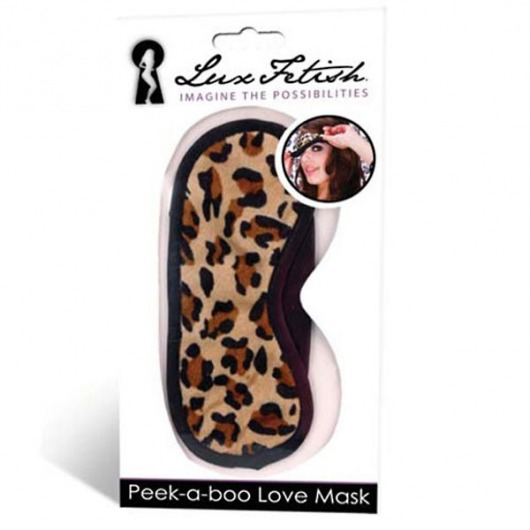 Леопардовая маска на глаза Peek-a-Boo - Lux Fetish - купить с доставкой в Мытищах