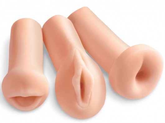 Комплект из 3 мастурбаторов All 3 Holes: вагина, анус, ротик - Pipedream - в Мытищах купить с доставкой