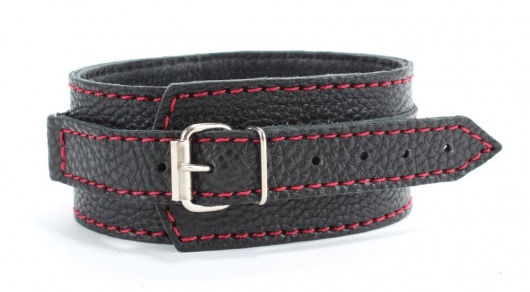 Черный ошейник из натуральной кожи с шипами и D-колечком - БДСМ Арсенал - купить с доставкой в Мытищах