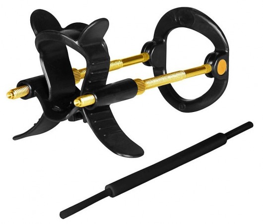 Черно-золотистый экстендер для пениса Sex Expert - Sex Expert - в Мытищах купить с доставкой