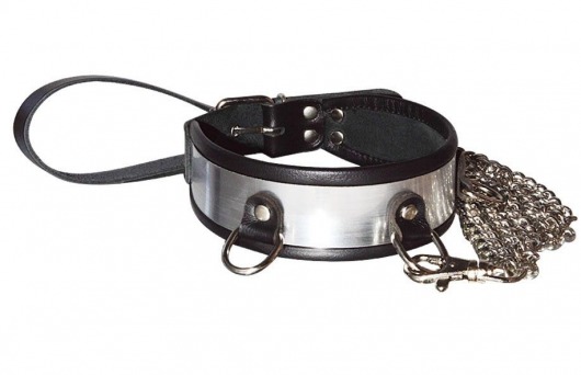Стильный ошейник с металлическим блеском и поводком - Sitabella - купить с доставкой в Мытищах