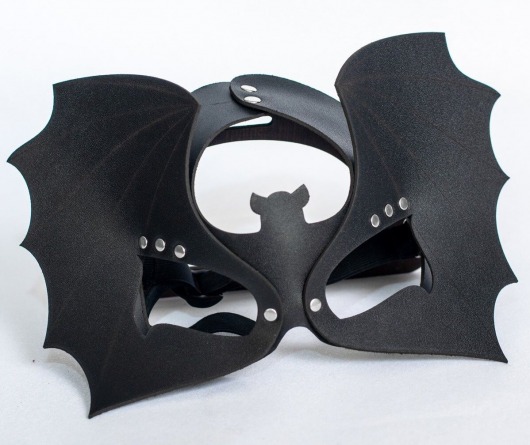 Черная кожаная маска на глаза  Летучая мышь - Sitabella - купить с доставкой в Мытищах