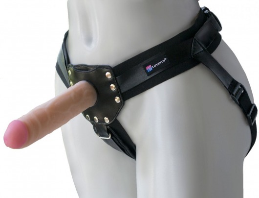 Черный пояс-трусики с двумя насадками  Экзотик-Linda  - 15,5 и 10,5 см. - LOVETOY (А-Полимер) - купить с доставкой в Мытищах