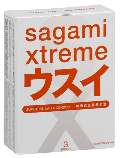 Ультратонкие презервативы Sagami Xtreme SUPERTHIN - 3 шт. - Sagami - купить с доставкой в Мытищах