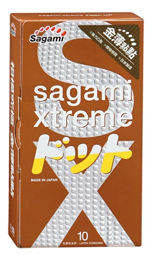 Презервативы Sagami Xtreme FEEL UP с точечной текстурой и линиями прилегания - 10 шт. - Sagami - купить с доставкой в Мытищах