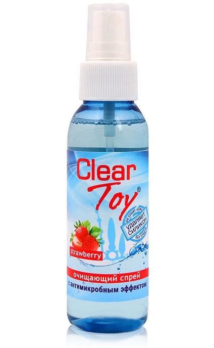 Очищающий спрей для игрушек CLEAR TOY Strawberry - 100 мл. - Биоритм - купить с доставкой в Мытищах