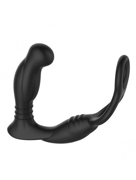 Черная анальная пробка NEXUS SIMUL8 с фиксацией на теле кольцами - Nexus Range - в Мытищах купить с доставкой