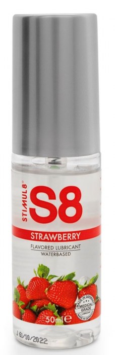 Лубрикант S8 Flavored Lube со вкусом клубники - 50 мл. - Stimul8 - купить с доставкой в Мытищах