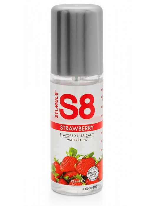 Смазка на водной основе S8 Flavored Lube со вкусом клубники - 125 мл. - Stimul8 - купить с доставкой в Мытищах