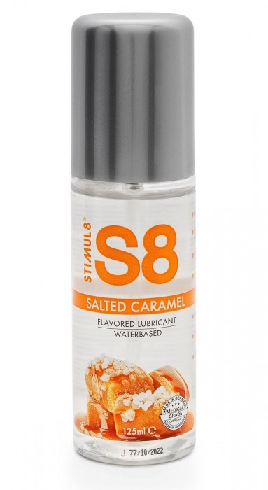 Смазка на водной основе S8 Flavored Lube со вкусом соленой карамели - 125 мл. - Stimul8 - купить с доставкой в Мытищах
