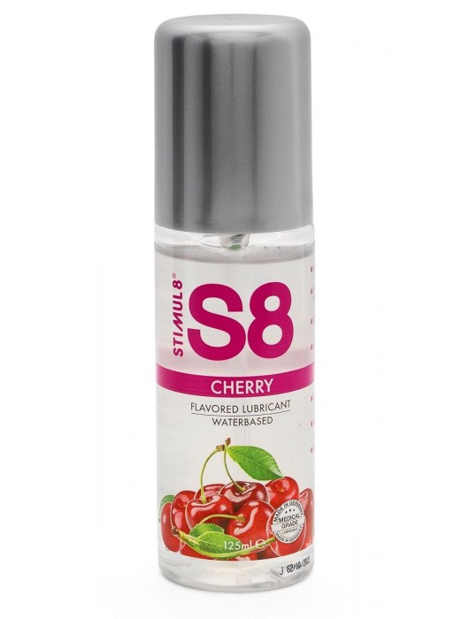 Смазка на водной основе S8 Flavored Lube со вкусом вишни - 125 мл. - Stimul8 - купить с доставкой в Мытищах