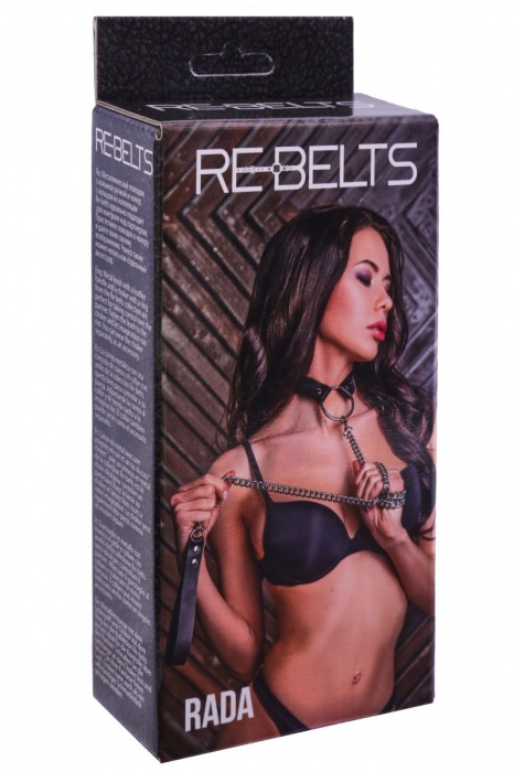 Черный поводок и чокер с кольцом Rada - Rebelts - купить с доставкой в Мытищах