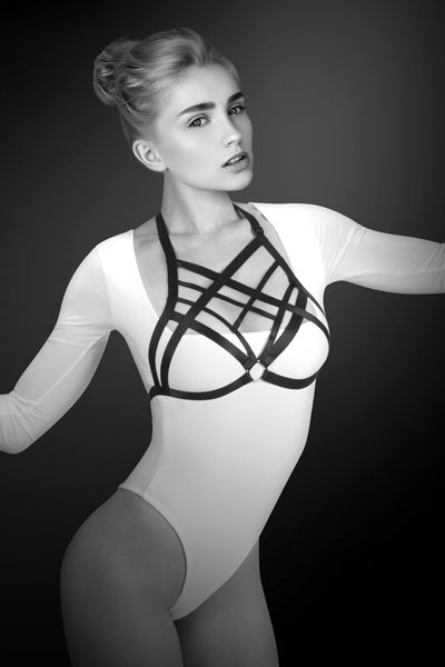 Черная упряжь на грудь Clara - Bijoux Pour Toi - купить с доставкой в Мытищах