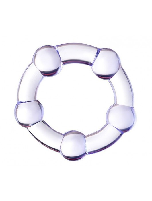 Фиолетовое эрекционное кольцо на пенис с бусинами - Штучки-дрючки - в Мытищах купить с доставкой