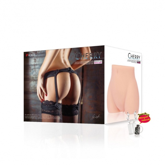 Мастурбатор-полуторс Cherry с вибрацией и двумя любовными тоннелями - KOKOS - в Мытищах купить с доставкой