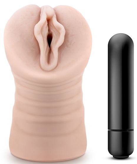 Телесный мастурбатор-вагина с вибропулей Ashley - Blush Novelties - в Мытищах купить с доставкой