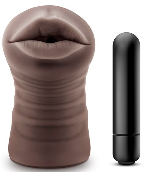 Коричневый мастурбатор-ротик Heather - Blush Novelties - в Мытищах купить с доставкой