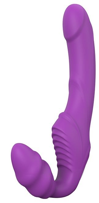 Фиолетовый безремневой вибрострапон DOUBLE DIPPER - Dream Toys - купить с доставкой в Мытищах