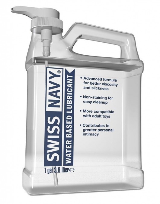Канистра лубриканта Swiss Navy Water Based Lube на водной основе - 3,8 л. - Swiss navy - купить с доставкой в Мытищах