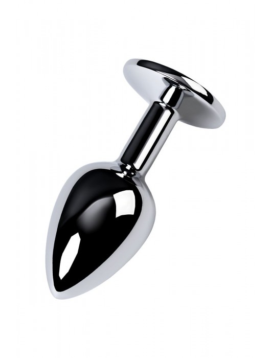 Серебристая конусовидная анальная пробка с фиолетовым кристаллом - 7 см. - ToyFa - купить с доставкой в Мытищах